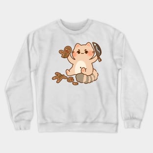 Cat Eating Gingerbread Man Crewneck Sweatshirt